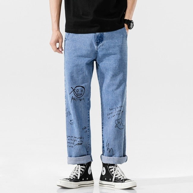 Korean Fashoins Jeans Pants Men 2020 Vintage